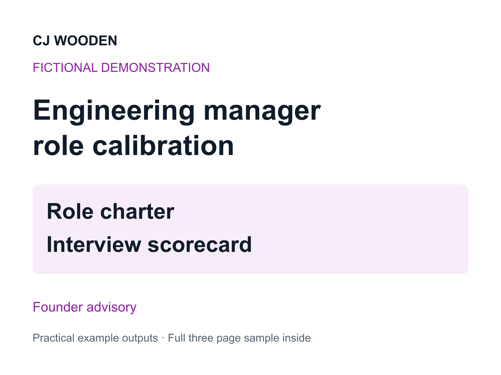 Calibrating an early engineering manager role fictional demonstration cover