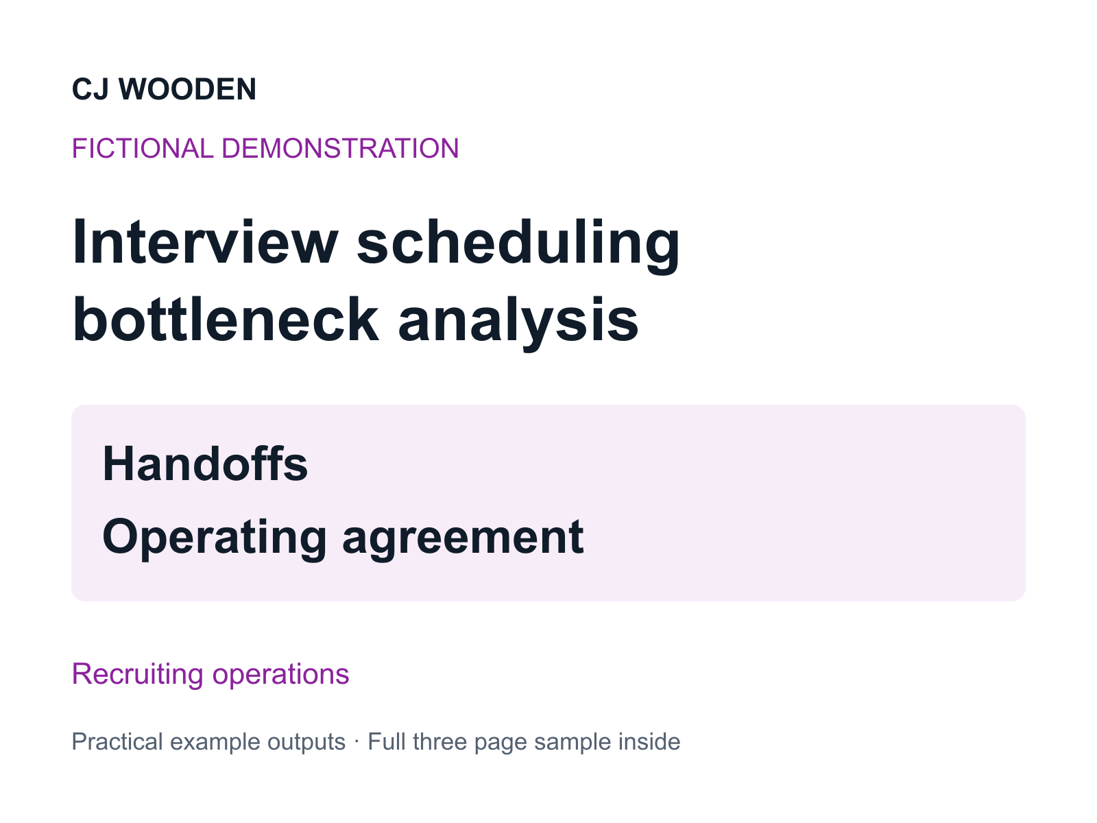 Reducing interview scheduling delays fictional demonstration cover
